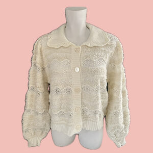 Farm Rio Mixed Stitches Off-White Knit Cardigan NWT – Textured Knit, Soft Feel